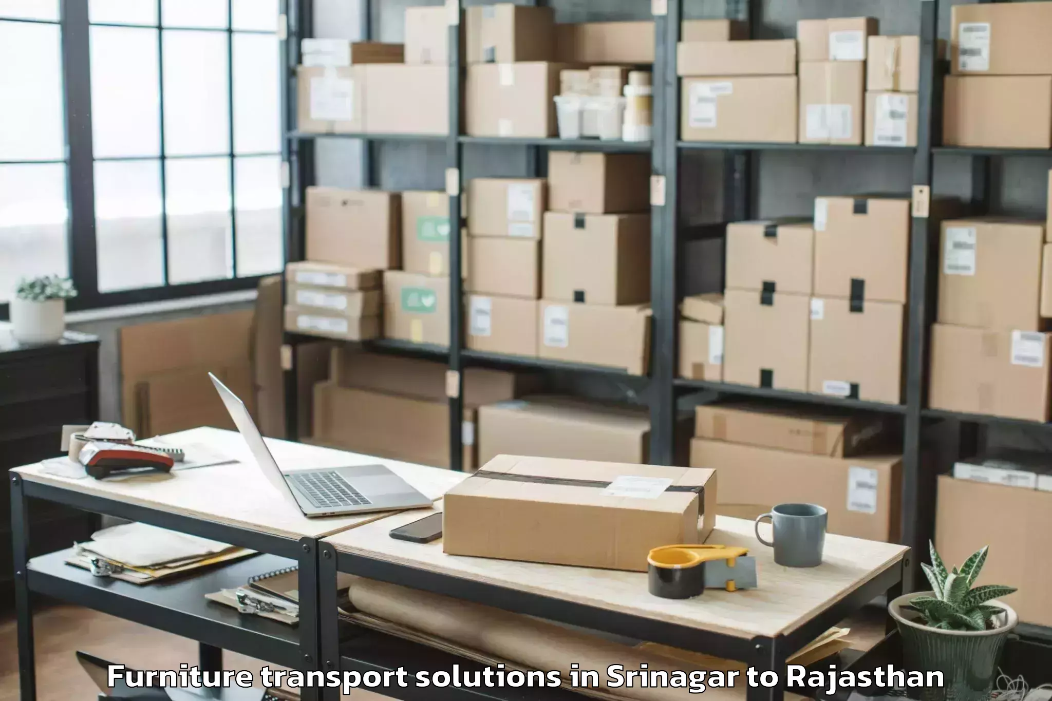 Book Srinagar to Ganganagar Furniture Transport Solutions